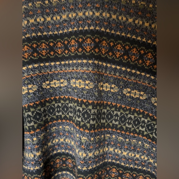 Vtg L.L.Bean Men's XL Cotton Fair Isle Nordic Crewneck Sweater Navy Blue - Picture 6 of 6